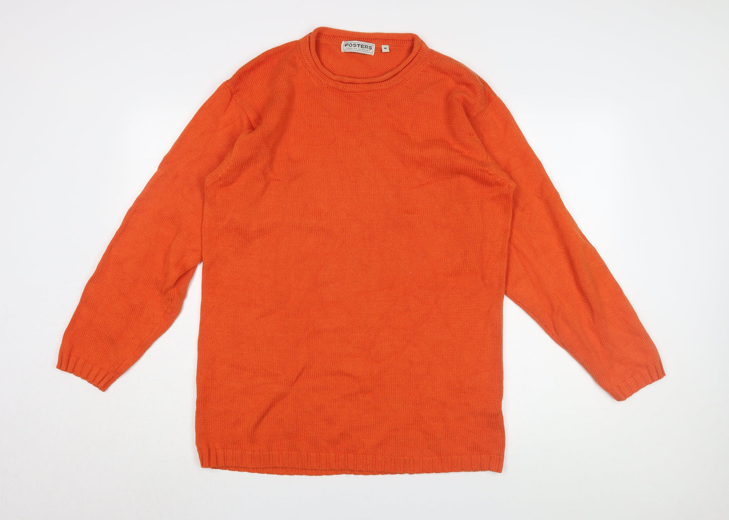 Fosters Trading Men's Orange Cotton Pullover Jumper M