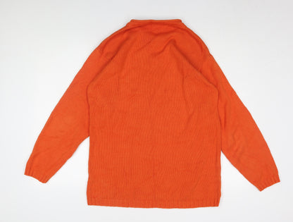 Fosters Trading Men's Orange Cotton Pullover Jumper M