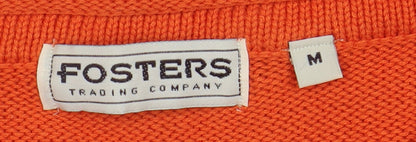 Fosters Trading Men's Orange Cotton Pullover Jumper M
