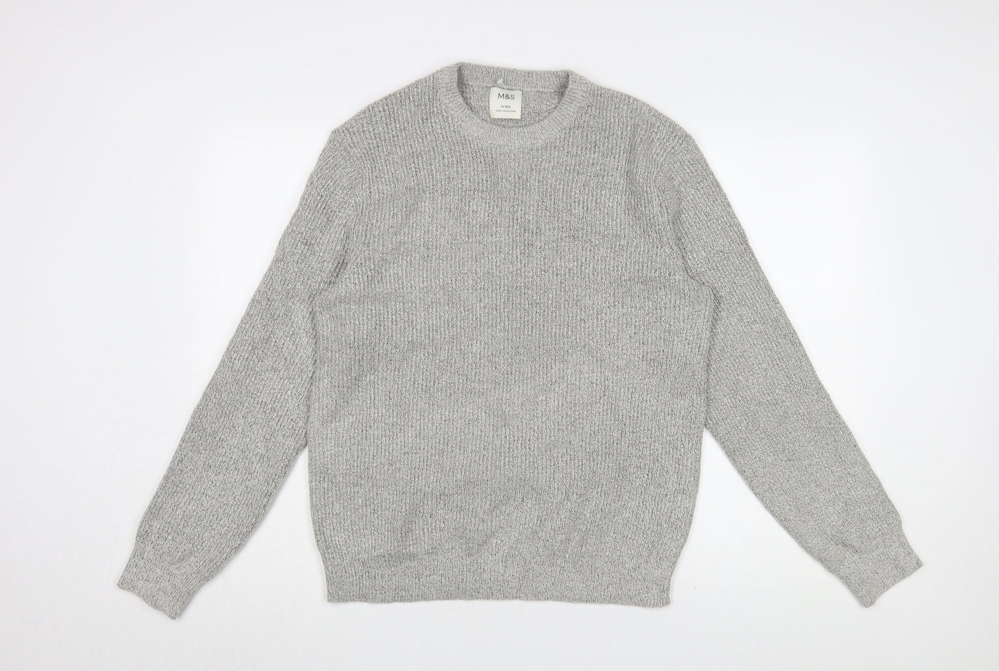 Marks and Spencer Men's Grey Pullover Jumper Medium