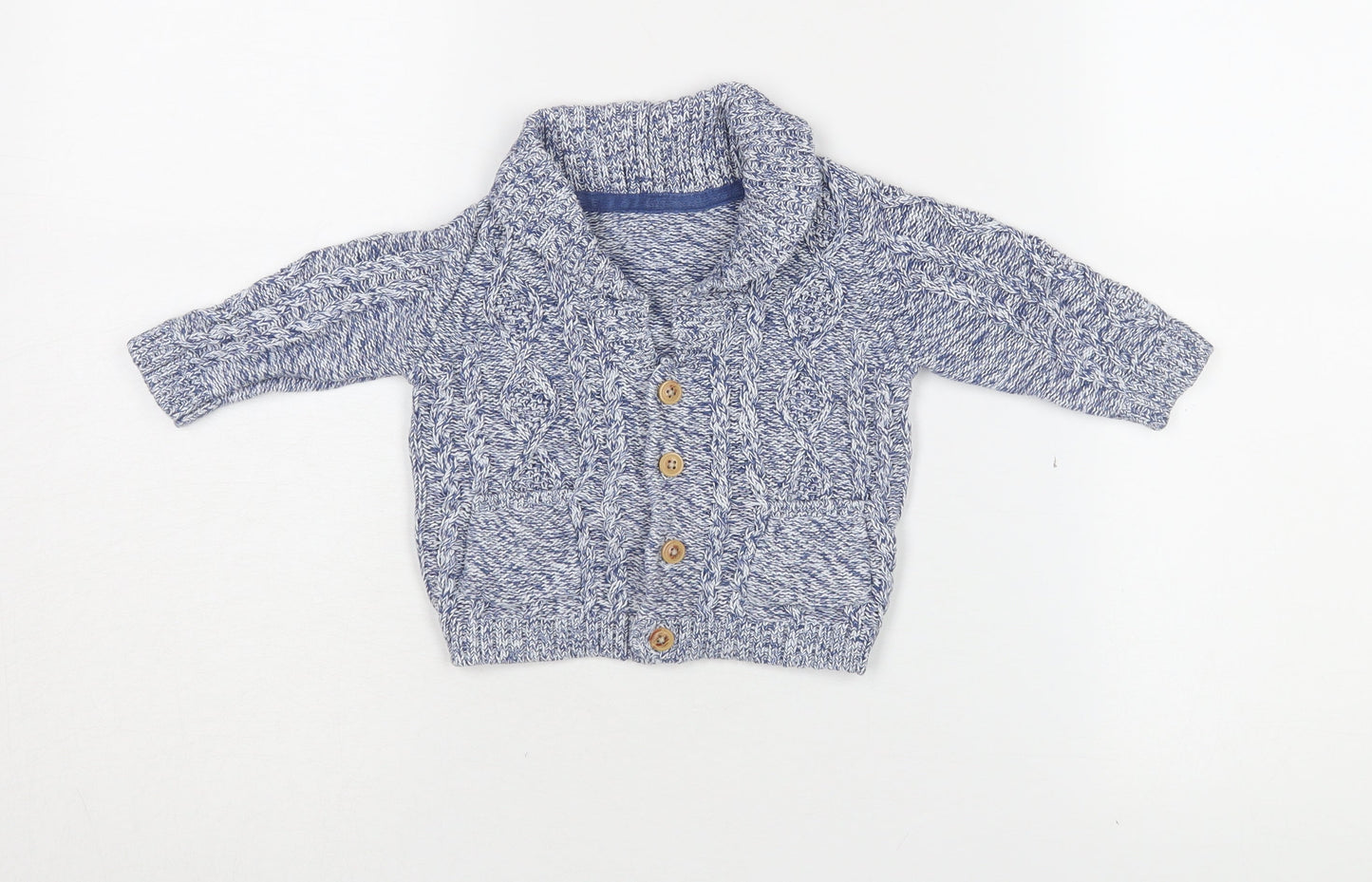 Marks and Spencer Unisex Blue Cardigan 6-9 Months