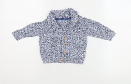 Marks and Spencer Unisex Blue Cardigan 6-9 Months