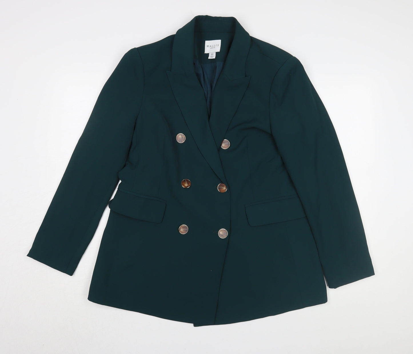 Wallis Women's Green Double-Breasted Blazer Size 14