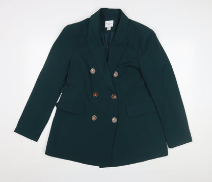 Wallis Women's Green Double-Breasted Blazer Size 14