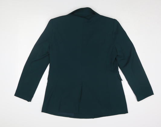 Wallis Women's Green Double-Breasted Blazer Size 14