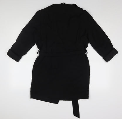 H&M Women's Black Collared Belted Dress XS