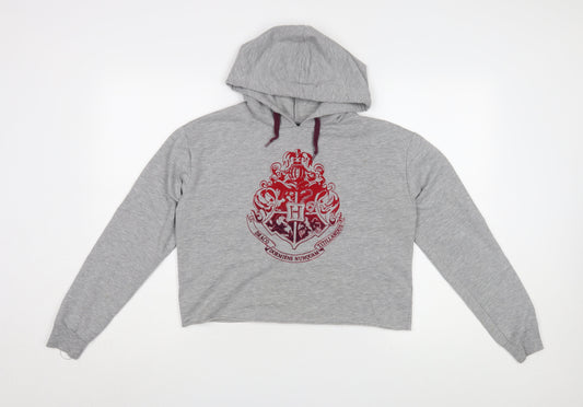 Womens UK Size 8 Harry Potter Grey Pullover Hoodie