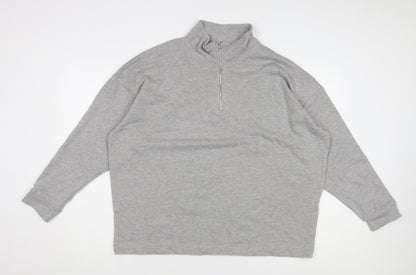 Damart Grey Women's Mock Neck Sweatshirt Zip 14/16