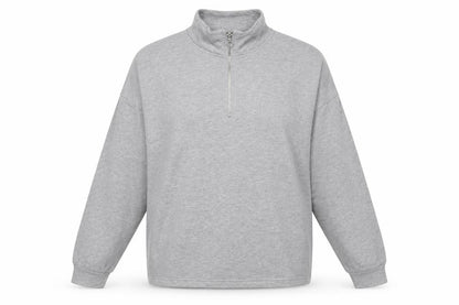 Damart Grey Women's Mock Neck Sweatshirt Zip 14/16