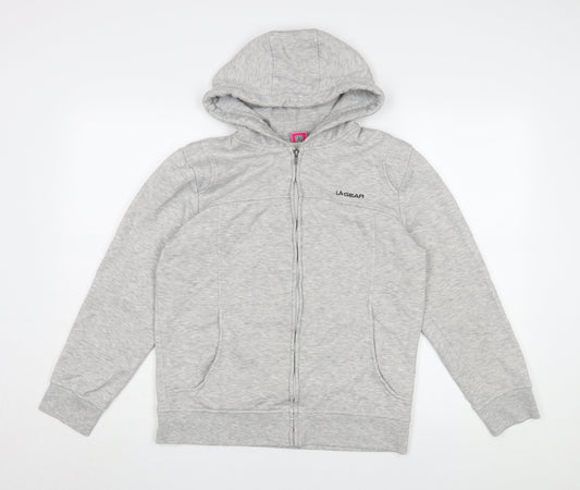 LA Gear Women's Grey Hooded Basic Jacket Size 12