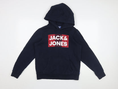 Jack & Jones Blue Boys Pullover Hoodie Size 164