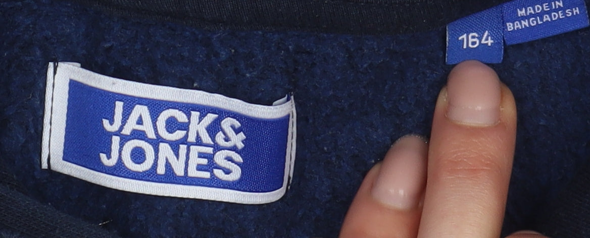 Jack & Jones Blue Boys Pullover Hoodie Size 164