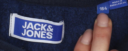 Jack & Jones Blue Boys Pullover Hoodie Size 164