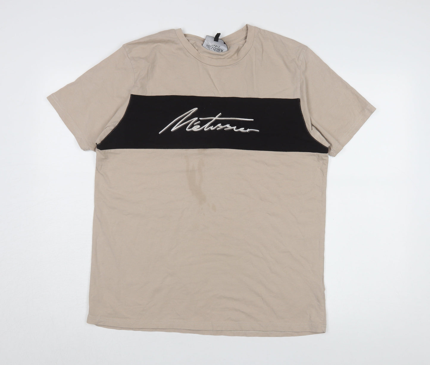 Métissier Paris Beige Crew Neck Men's T-Shirt L