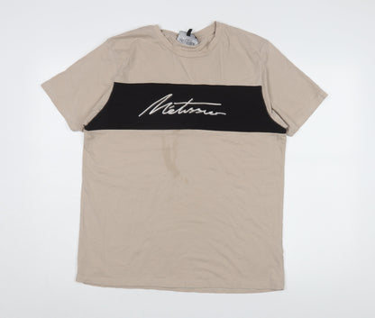 Métissier Paris Beige Crew Neck Men's T-Shirt L