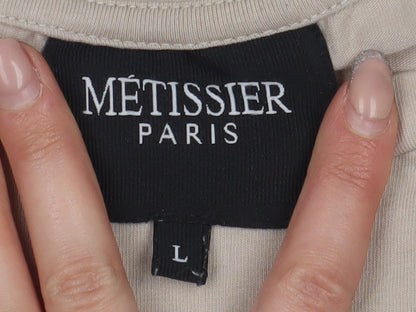 Métissier Paris Beige Crew Neck Men's T-Shirt L