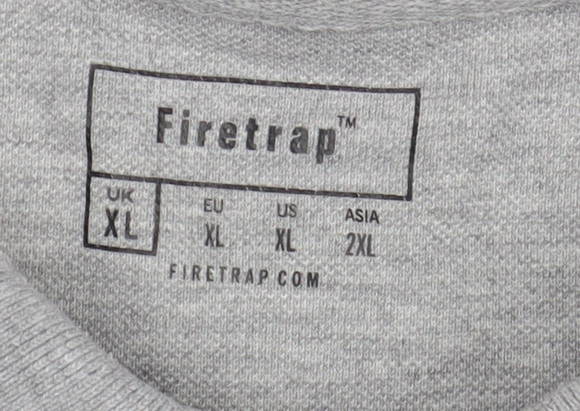 Firetrap Men's Grey XL Polo, Short Sleeve