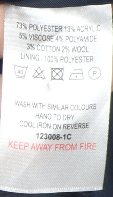 Classic Women's Multicoloured Tweed Pea Coat Size 16