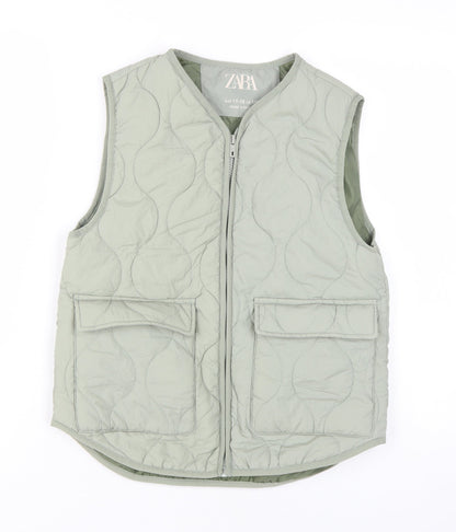 Zara Girls Green Quilted Sleeveless Puffer Jacket 11-12Y