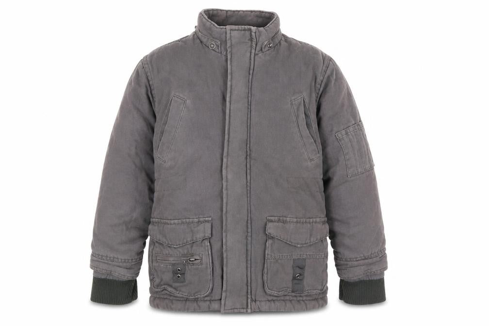 Front view of Sevenhill boys’ grey cotton basic jacket 6 years