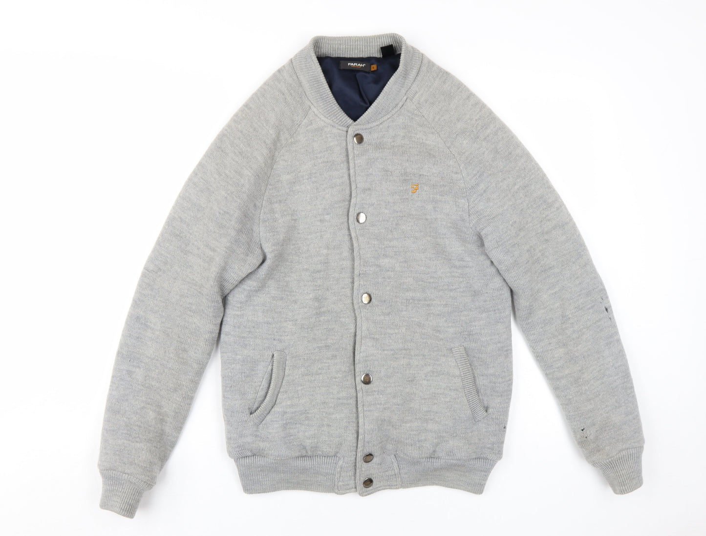 Mens UK Size S Farah Grey Varsity Jacket