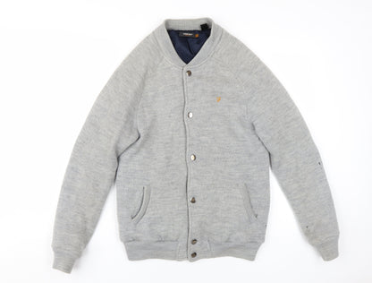 Mens UK Size S Farah Grey Varsity Jacket