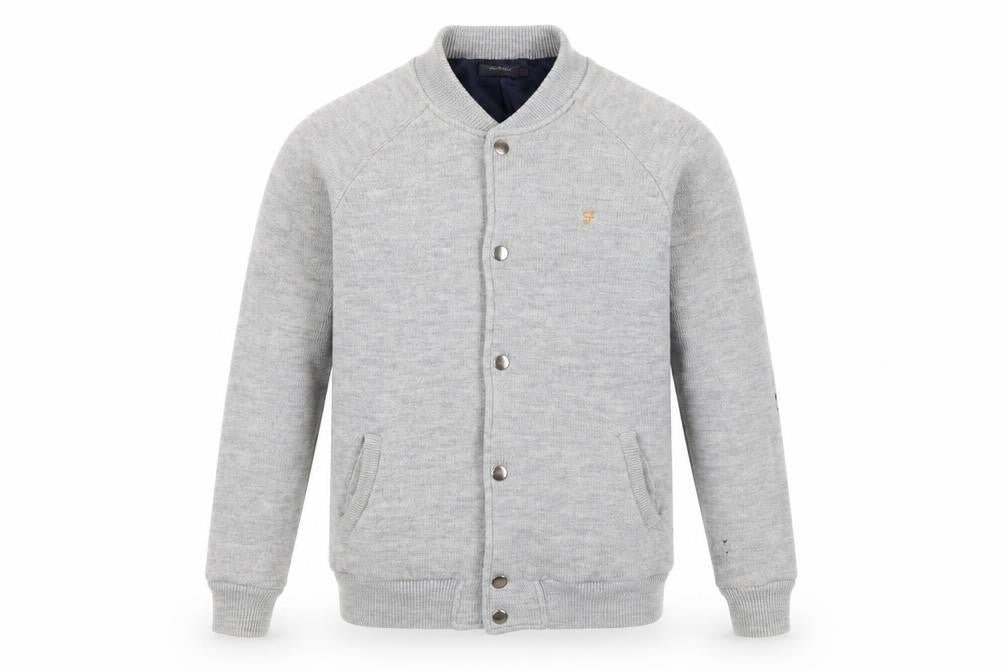 Mens UK Size S Farah Grey Varsity Jacket
