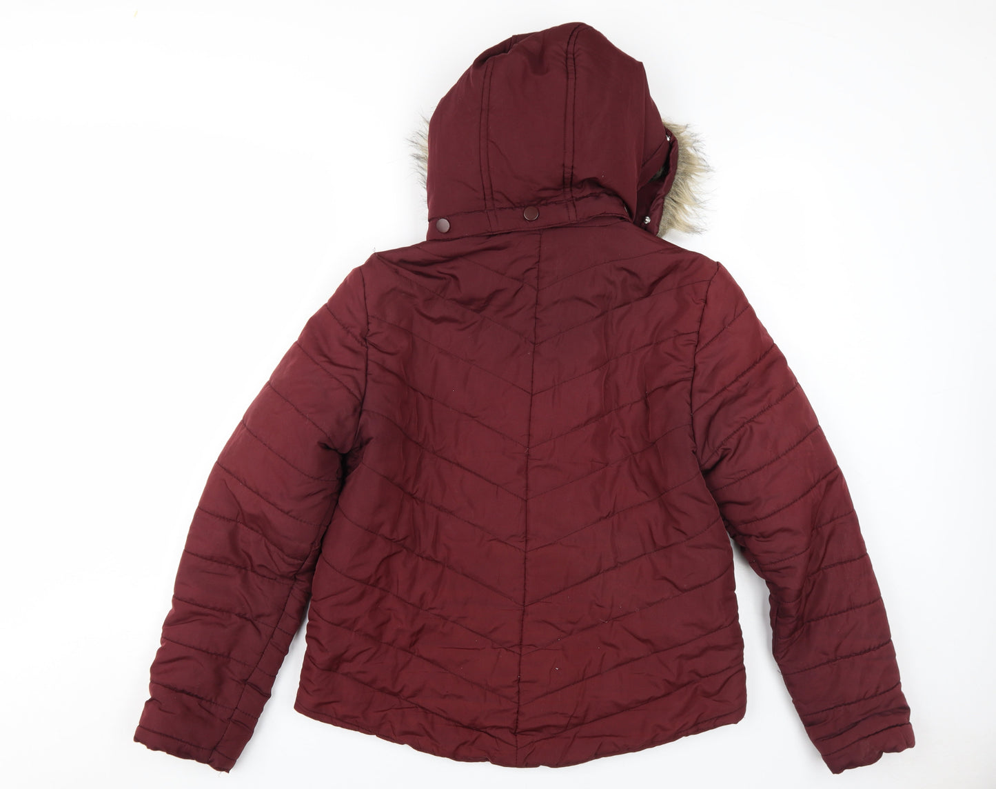 Avenue Women's Red Hooded Puffer Jacket Size 14