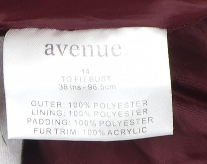 Avenue Women's Red Hooded Puffer Jacket Size 14
