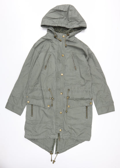 Womens UK Size 8 Fashion Union Green Parka Coat