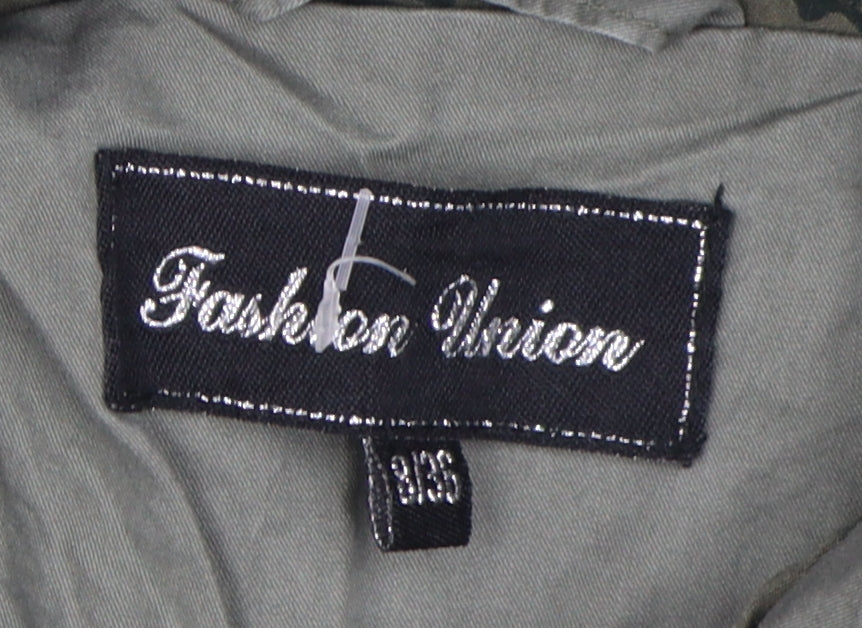 Womens UK Size 8 Fashion Union Green Parka Coat