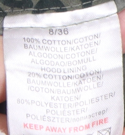 Womens UK Size 8 Fashion Union Green Parka Coat