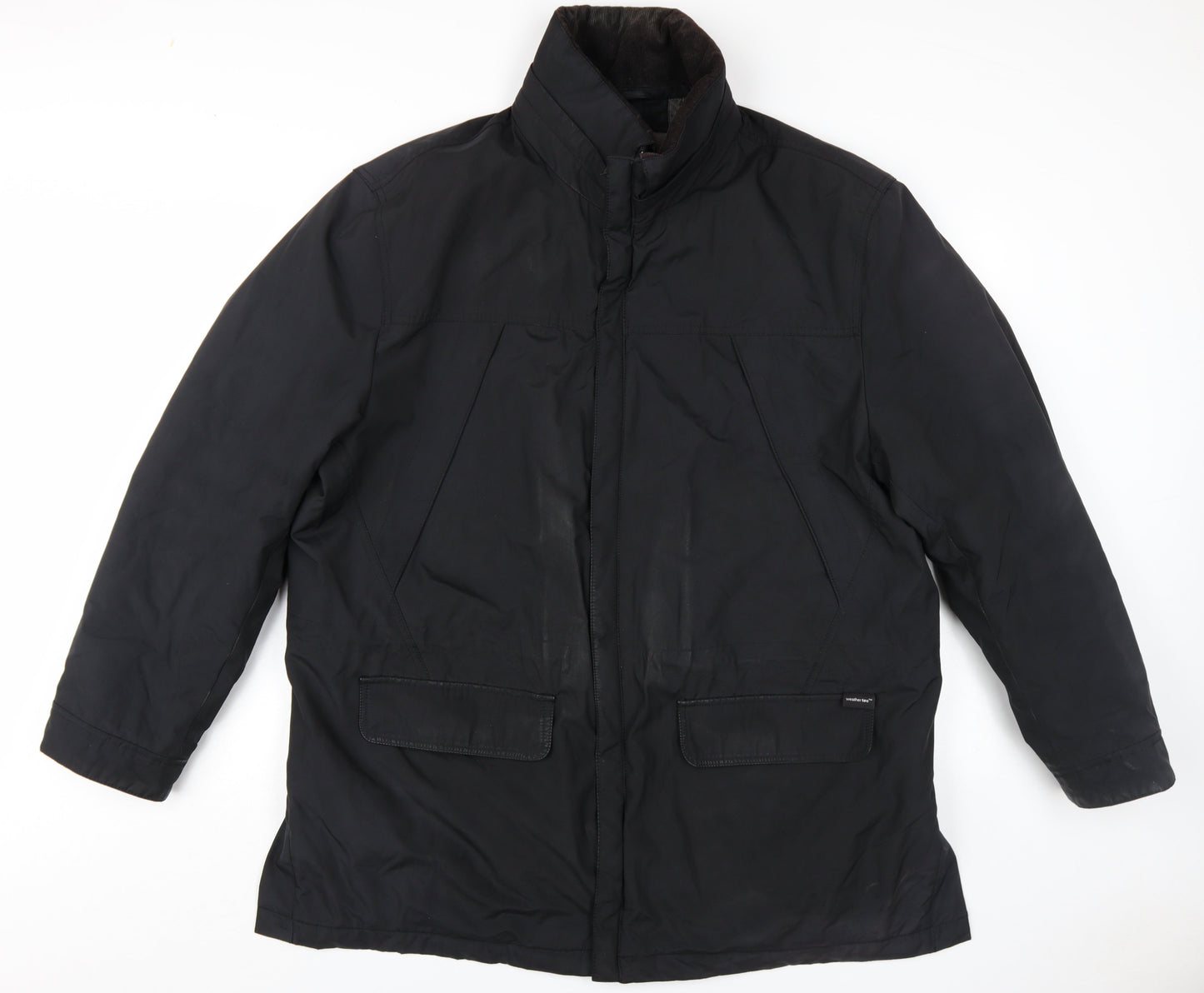 Mens UK Size L Marks and Spencer Black Overcoat