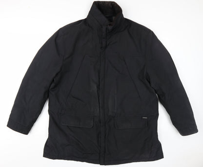 Mens UK Size L Marks and Spencer Black Overcoat