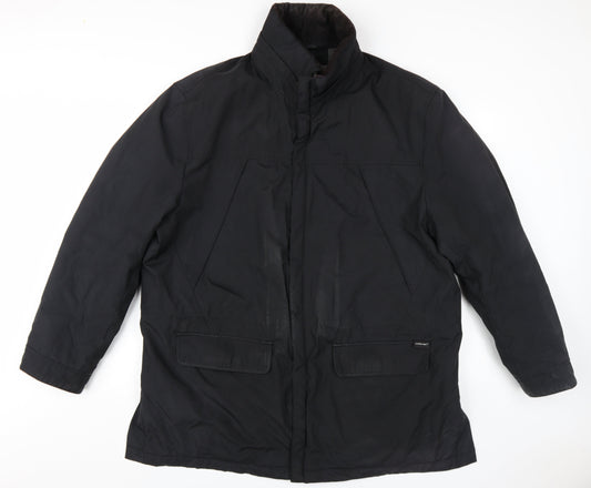 Mens UK Size L Marks and Spencer Black Overcoat