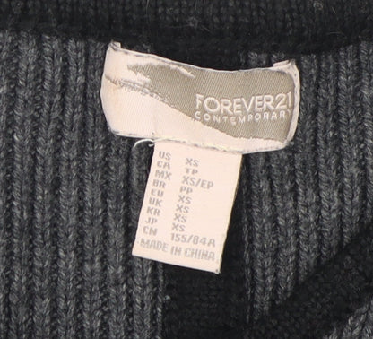 Womens UK Size XS FOREVER 21 Grey Cape Jumper