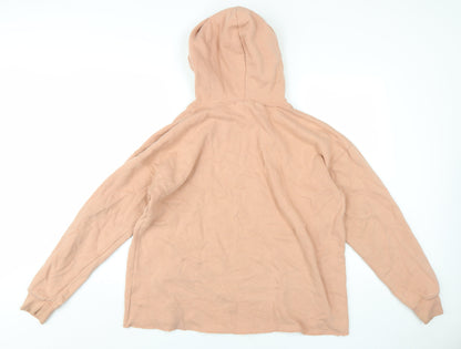 Missguided Beige Women's Hoodie Size 14 - Graphic Print, Logo