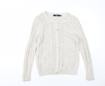 Womens UK Size S Isle Essentials Beige Cardigan Jumper