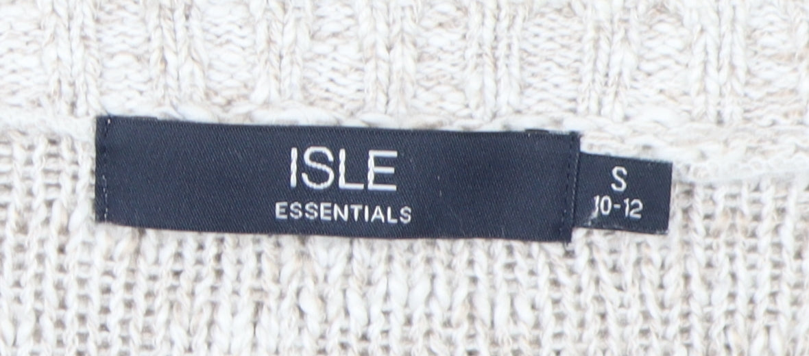 Womens UK Size S Isle Essentials Beige Cardigan Jumper