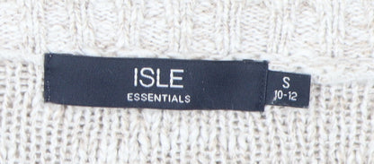 Womens UK Size S Isle Essentials Beige Cardigan Jumper