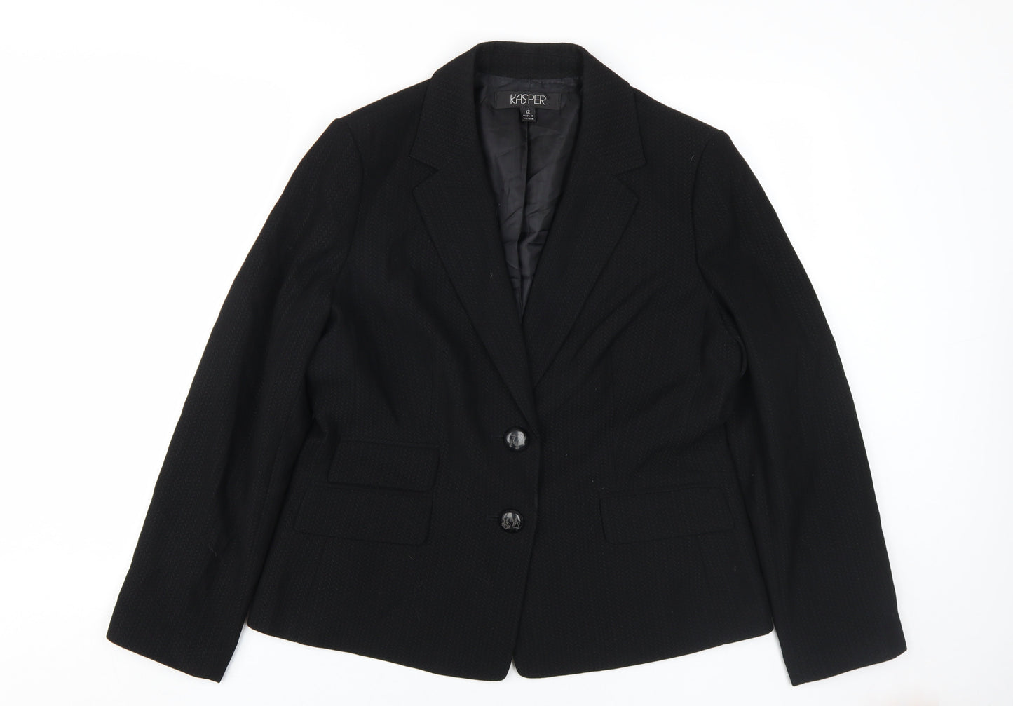 Kasper Women's Black Two-Button Blazer Size 12