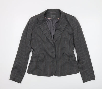 Mexx Women's Grey Pinstripe Suit Jacket Size 12