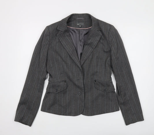 Mexx Women's Grey Pinstripe Suit Jacket Size 12