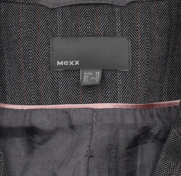 Mexx Women's Grey Pinstripe Suit Jacket Size 12