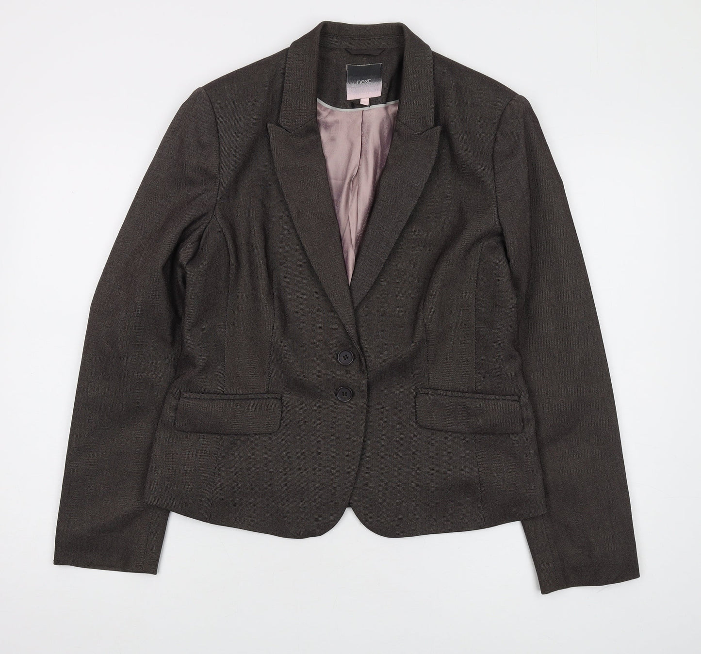 Next Women's Brown Blazer Two-Button Classic Fit Size M