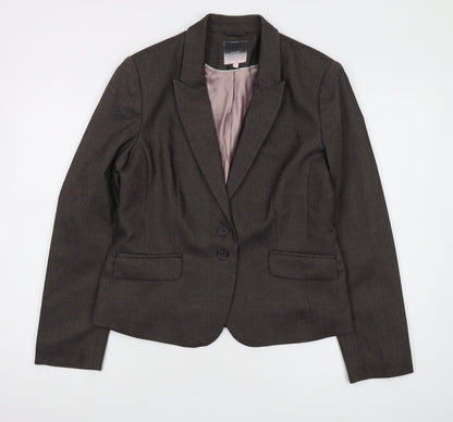 Next Women's Brown Blazer Two-Button Classic Fit Size M