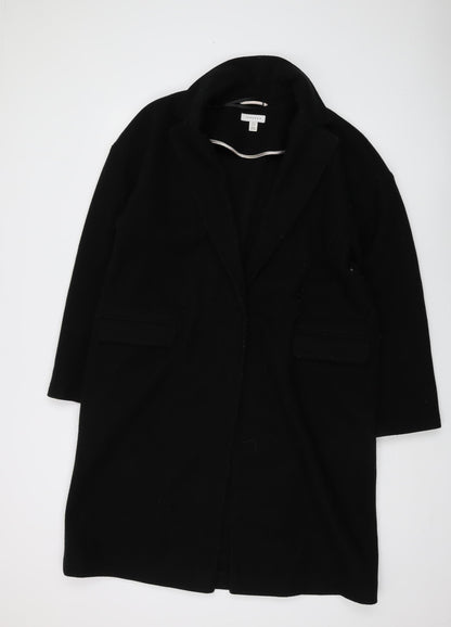 Womens UK Size 14 Topshop Black Overcoat