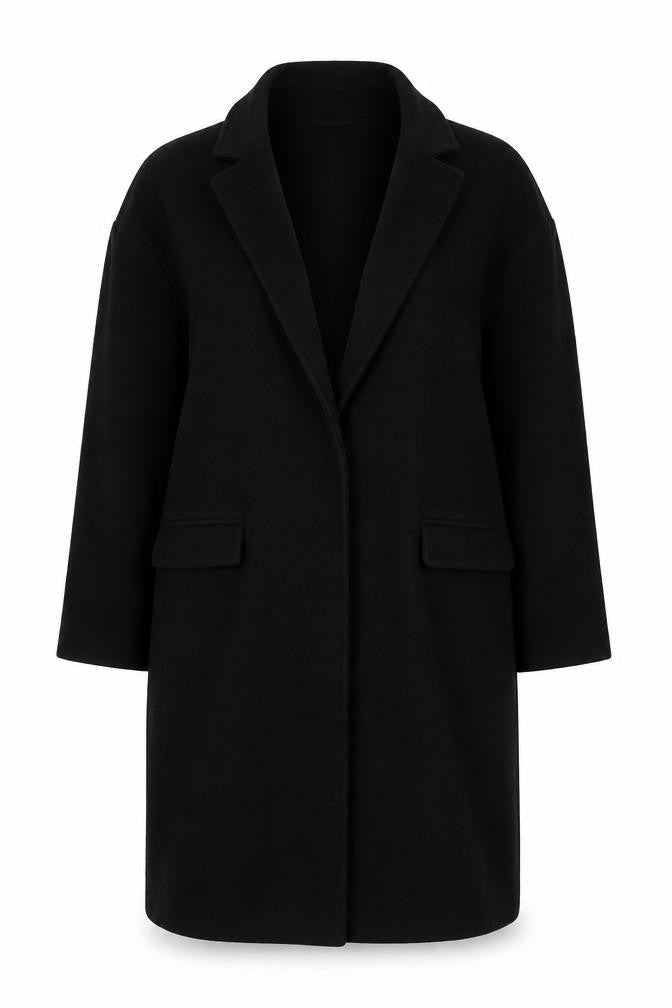 Womens UK Size 14 Topshop Black Overcoat