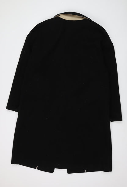 Womens UK Size 14 Topshop Black Overcoat
