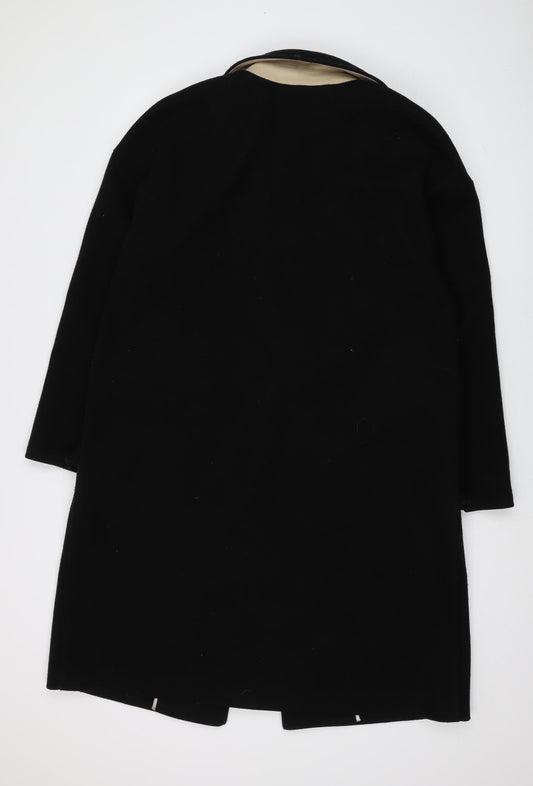 Womens UK Size 14 Topshop Black Overcoat